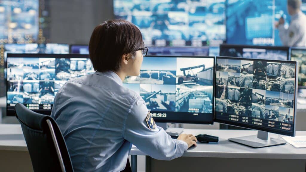 Videowand in einer Security Operations Center