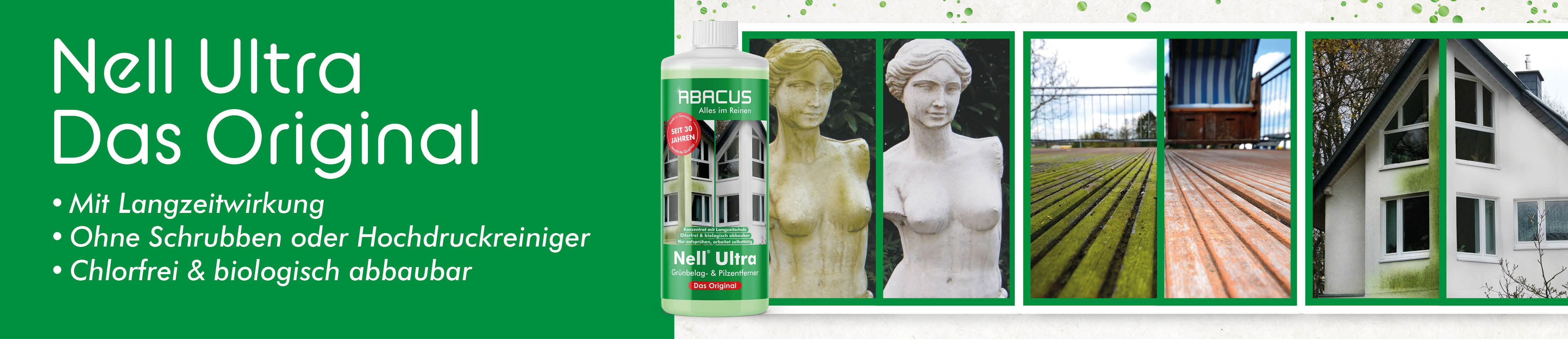 NELL ULTRA® Grünbelagentferner – Produktbanner