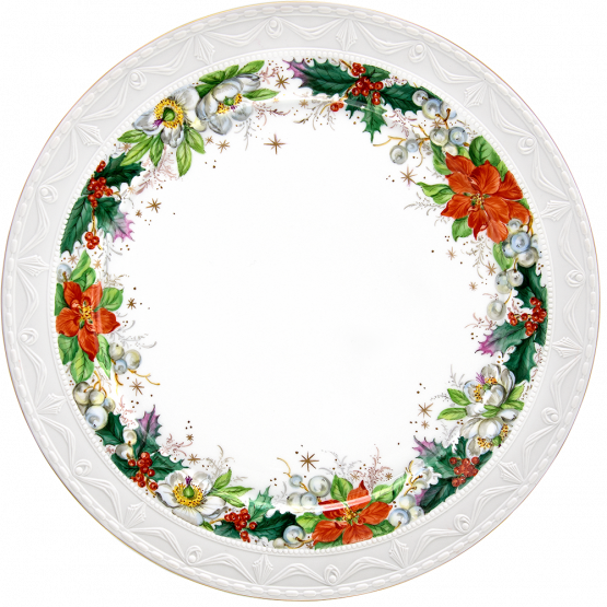 Platzteller mit Xmas-de-Luxe-Handmalerei