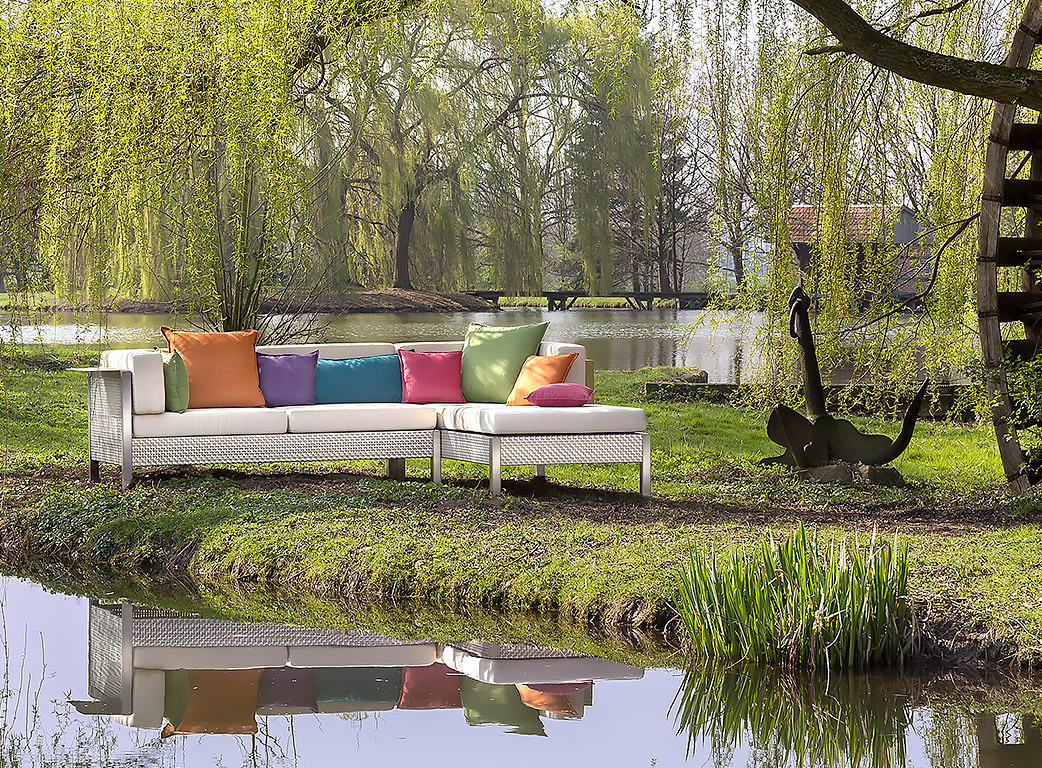 Beleuchtetes Gartenensemble