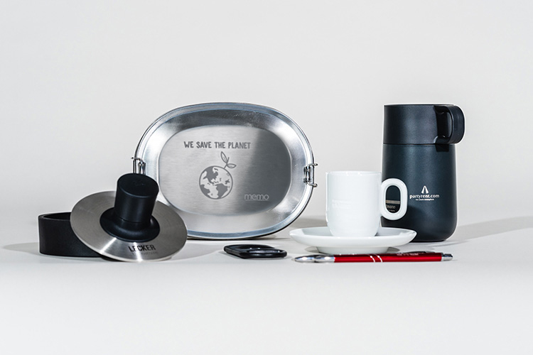 Promotional items with laser engraving