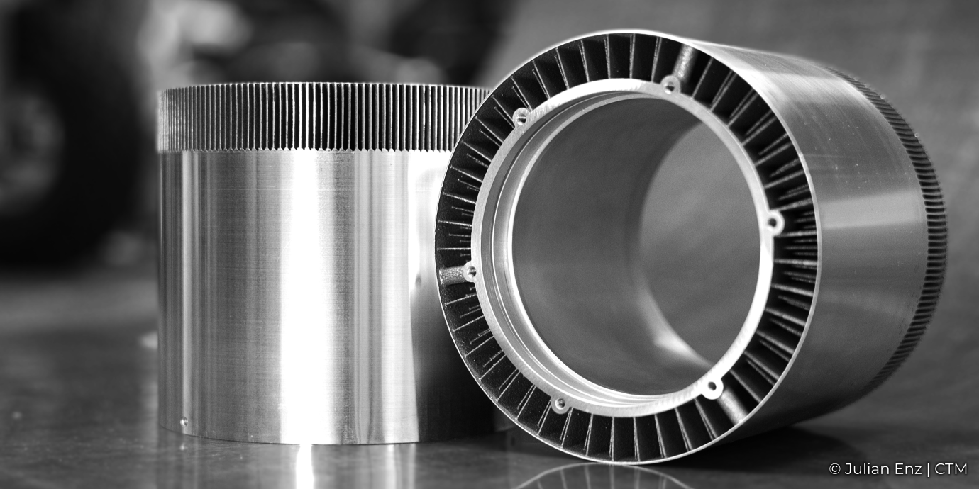 E-Motor-Gehäuse mit integrierter Luftkühlung
