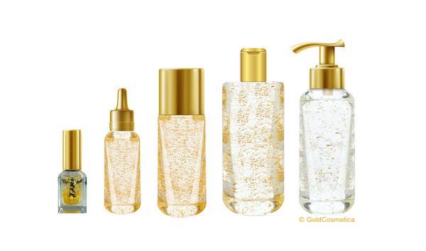 Skin-Care-Produkte mit kosmetischem Blattgold