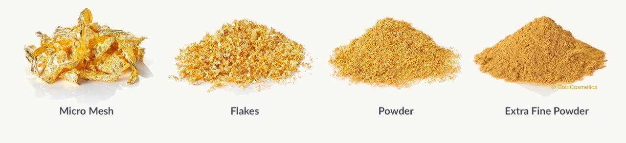Flakes und Powder aus Gold, Silber und Platin