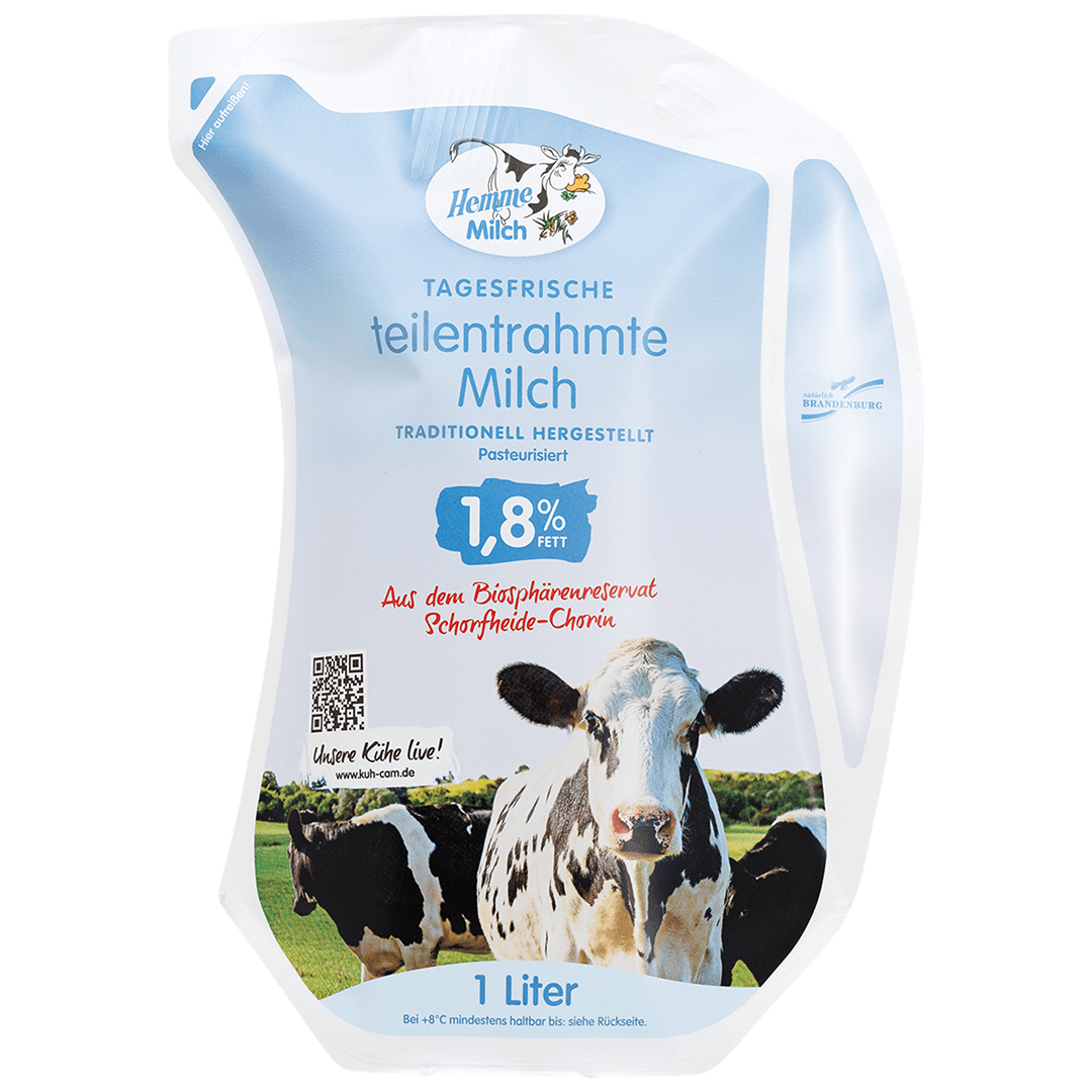 Teilentrahmte Milch 1,8 % Fett, 1 L