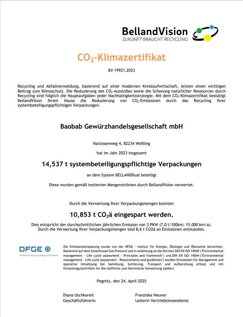 CO2-Zertifikat