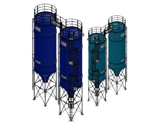 GFK-Silos, Rundsilos, Streusalzsilos