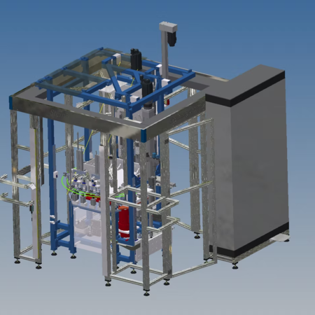 3D-Rendering einer automatisierten Industriemaschine