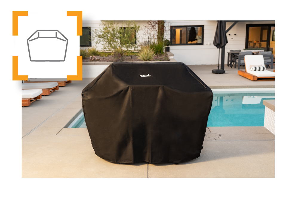 Abgedeckter Grill am Pool
