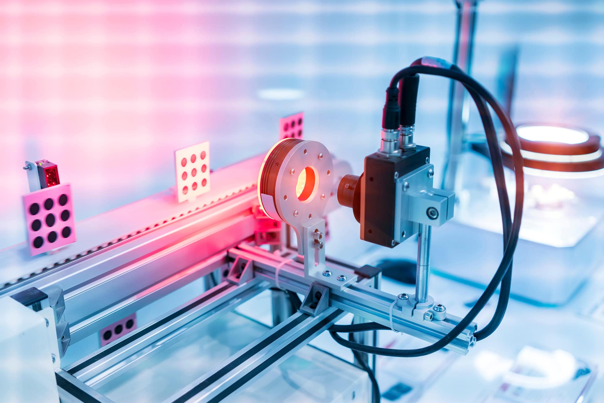 Glasfaserbaugruppe mit Lasermessung