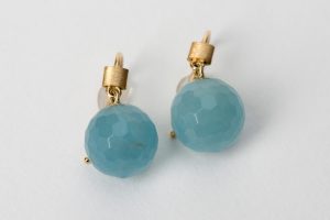 Ohrhänger Gelbgold mit Aquamarin