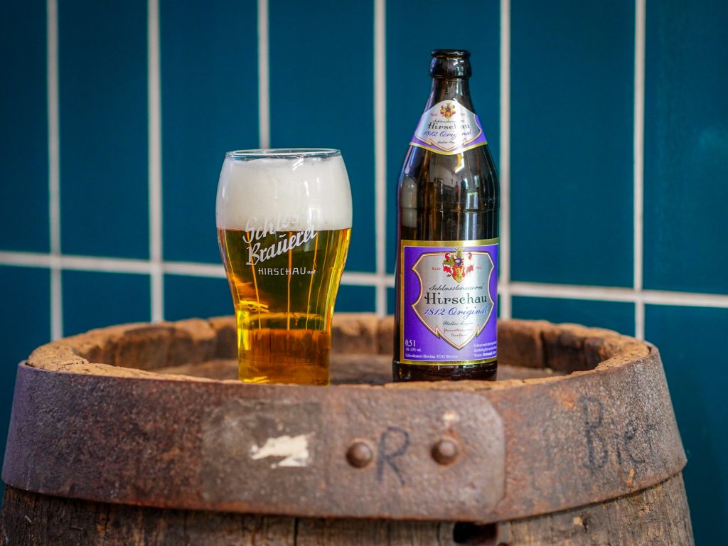 Beer in a wooden keg