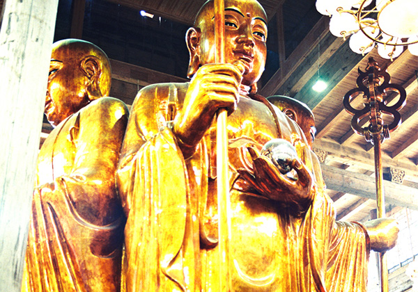 9,9-m-Vierseiten-Buddha-Statue (Bronzeguss)