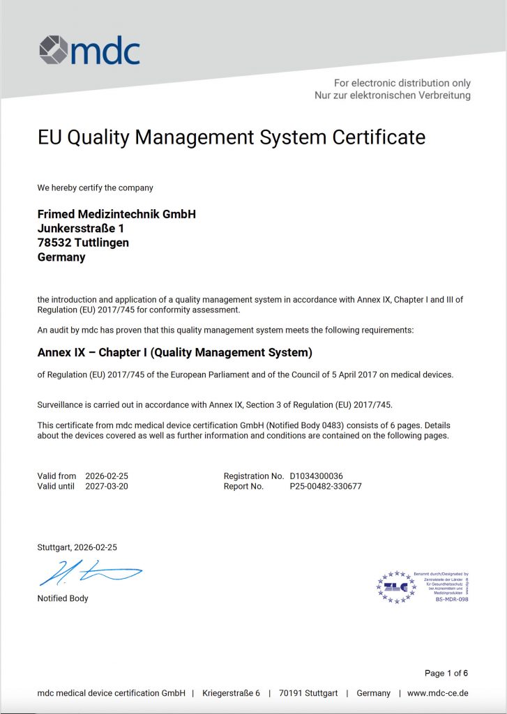 EU-Qualitätsmanagementsystem-Zertifikat