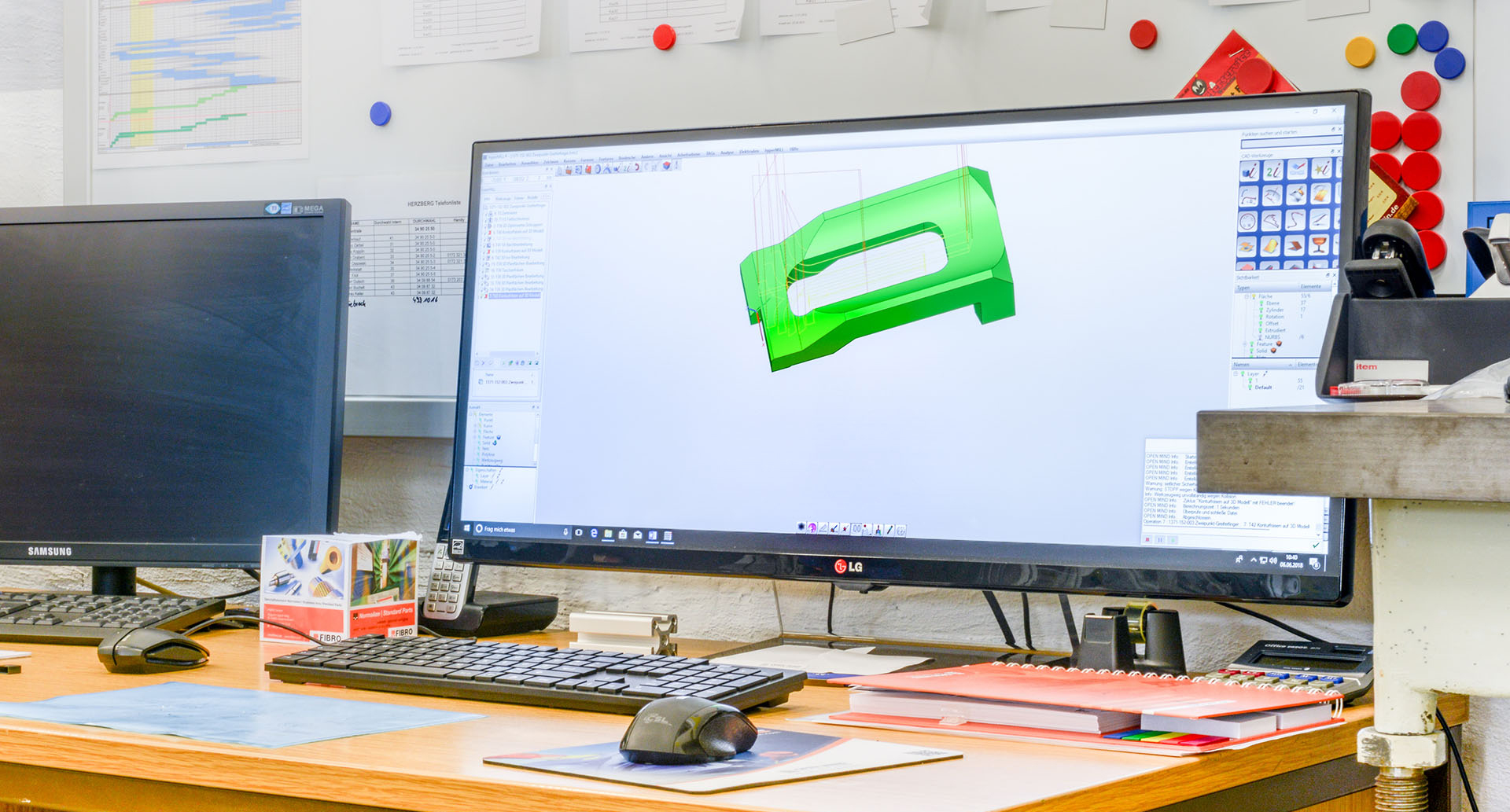 CAD-Arbeitsplatz mit NX-Konstruktionssoftware