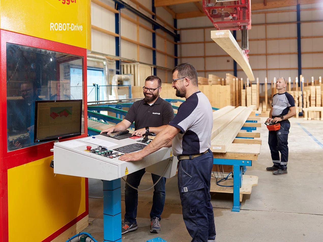 Abgebundene Holzbauteile