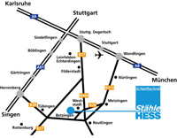 Anfahrt und Standort Reutlingen