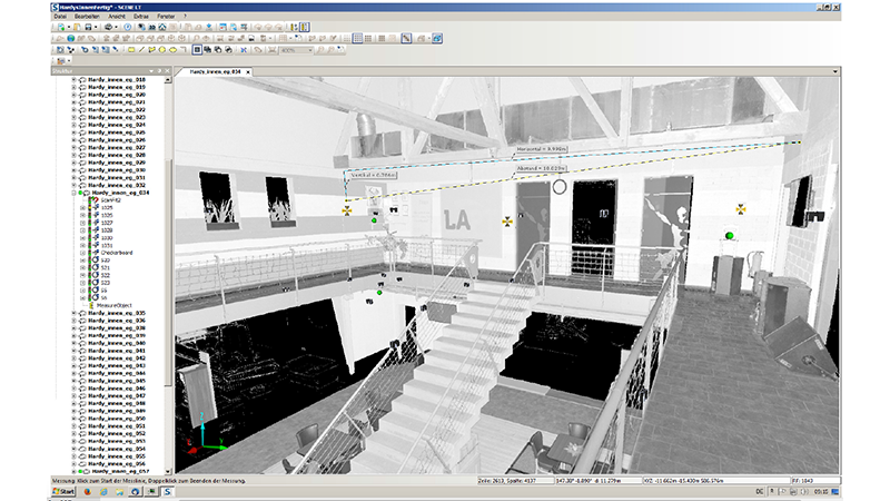 Maßstäbliche Messungen in den 3D-Scans