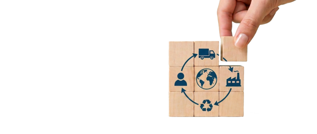 Recyclingmaterial im Produktionsumfeld