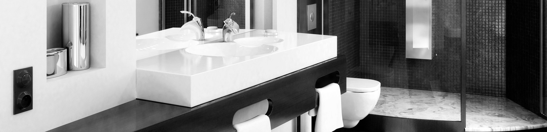 Modern Bathroom in Black and White