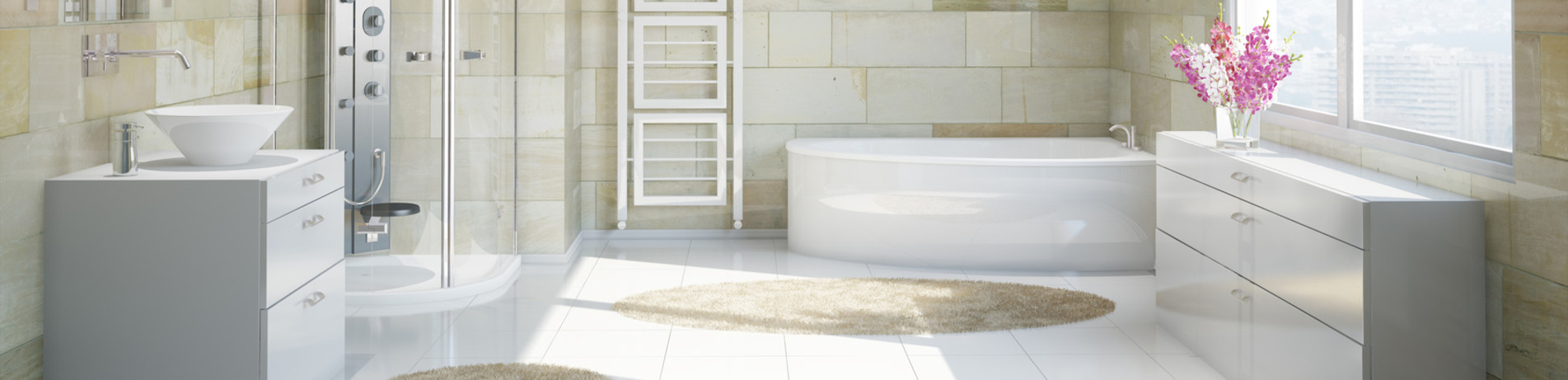 Bathroom with Terracotta Tiles