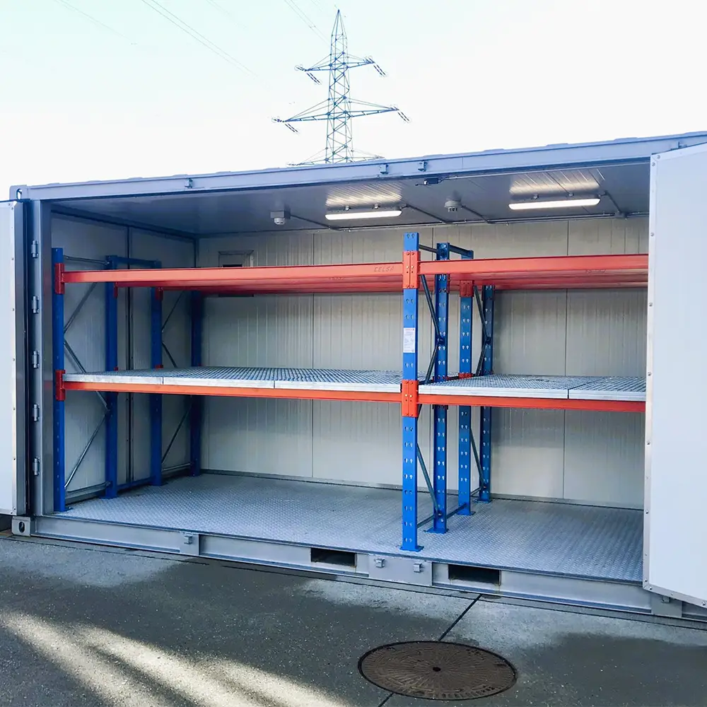Bergungscontainer für beschädigte Elektrofahrzeuge