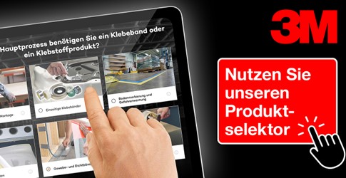 3M Produktauswahlhilfe für Industrieklebebänder und Klebstoffe