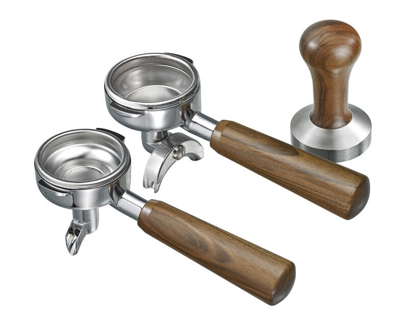 Siebträger/Tamper mit Holzgriff Nussbaum