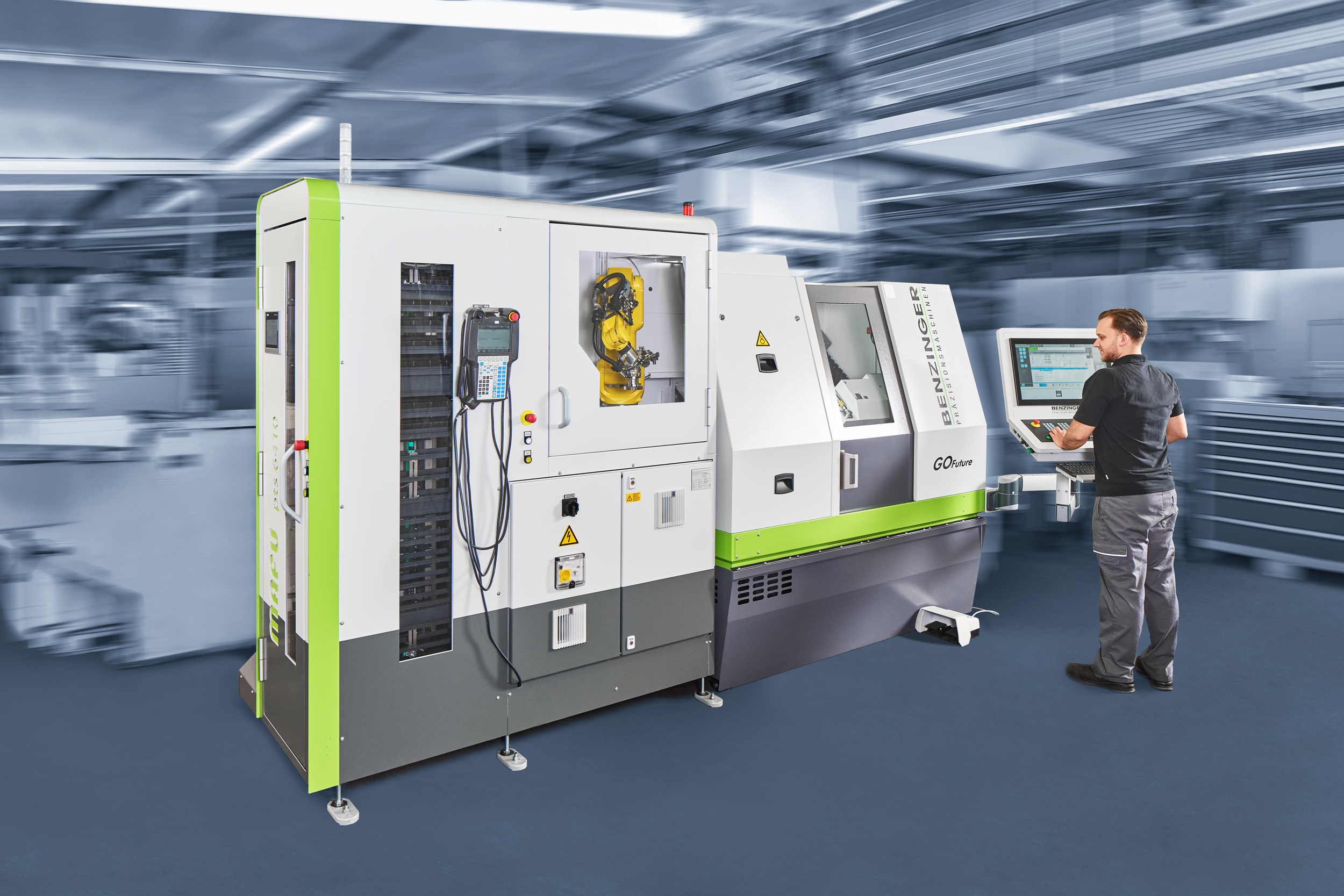 Benzinger GOFuture Hartdrehmaschine mit Roboterzelle