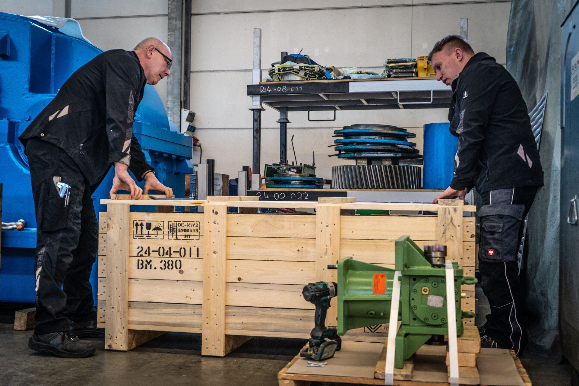Verpackte Antriebseinheit für Seetransport