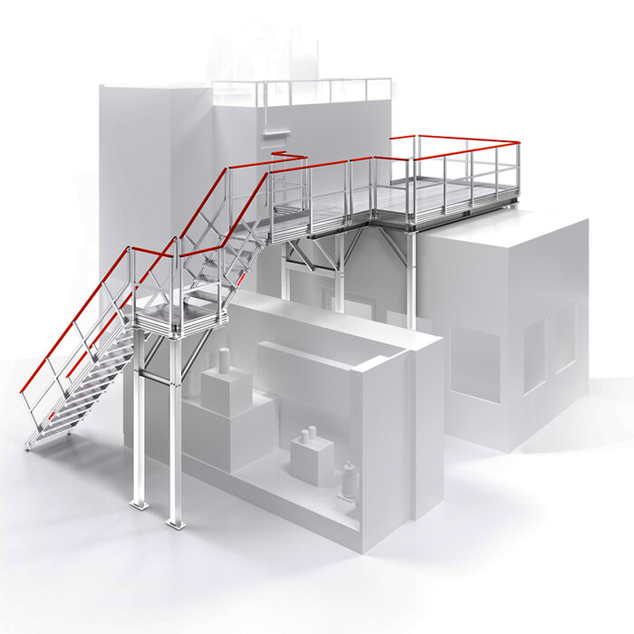 Treppenanlage mit Arbeitsplattform