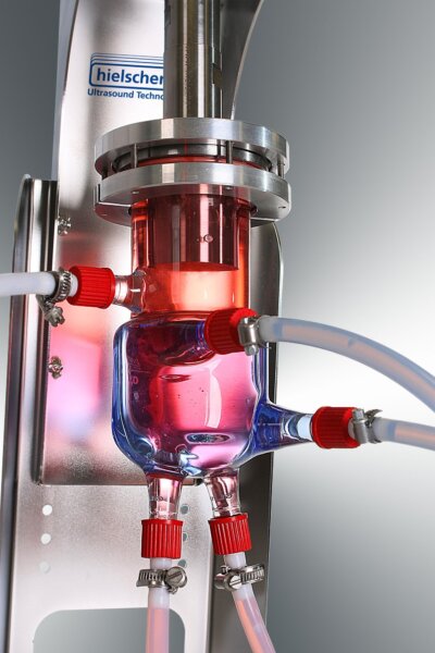 Ultraschall-Fließreaktor (Flow Cell) für Inline-Homogenisierung