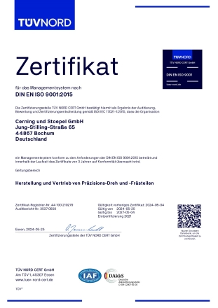 ISO 9001 Zertifikat