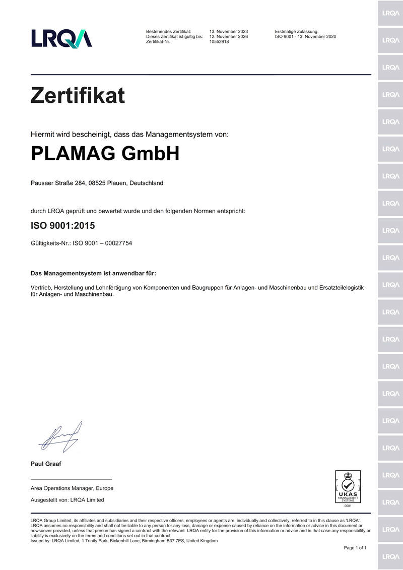 ISO 9001 certificate