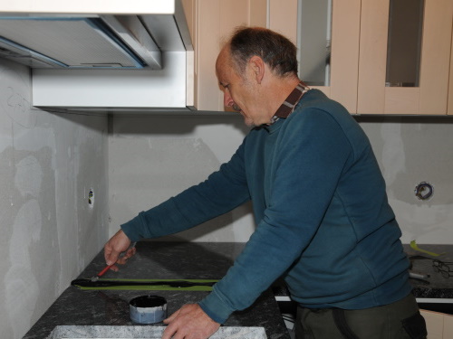 Montierte Küchenabdeckung aus Granit