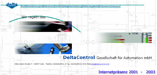 Webseite 2001–2003