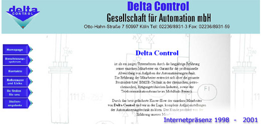 Webseite 1998–2001