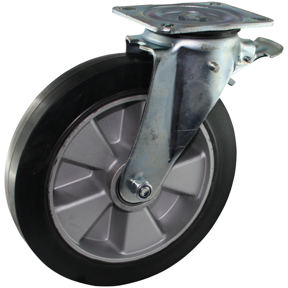 Lenkrolle Ø250mm mit Stop im Vorlauf, 550 kg