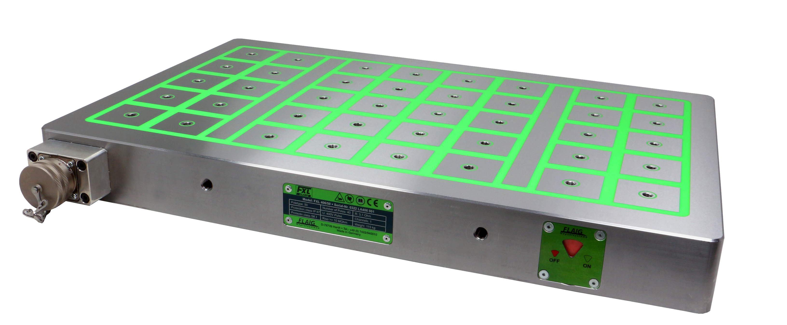 Elektro-Permanent Magnetspannplatte FXL-406_50 mit MAG Indikator
