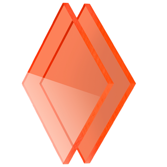 Acrylglas fluoreszierend orange