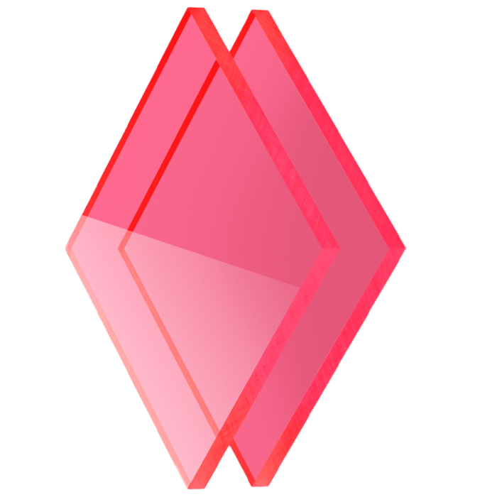 Acrylglas fluoreszierend rot
