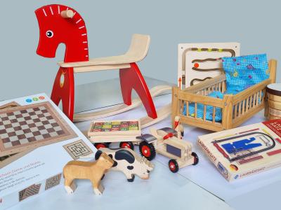 Wooden toys in the Lückenmühle home improvement store