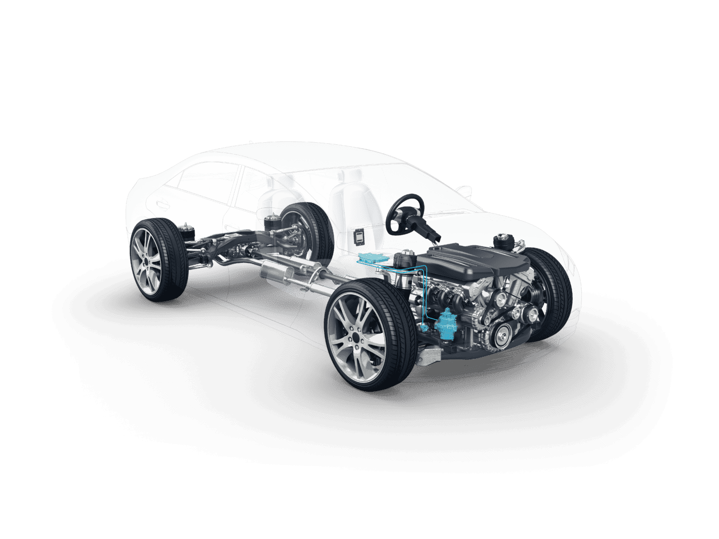 Aktives Hydro-Motorlager-System im Fahrzeug