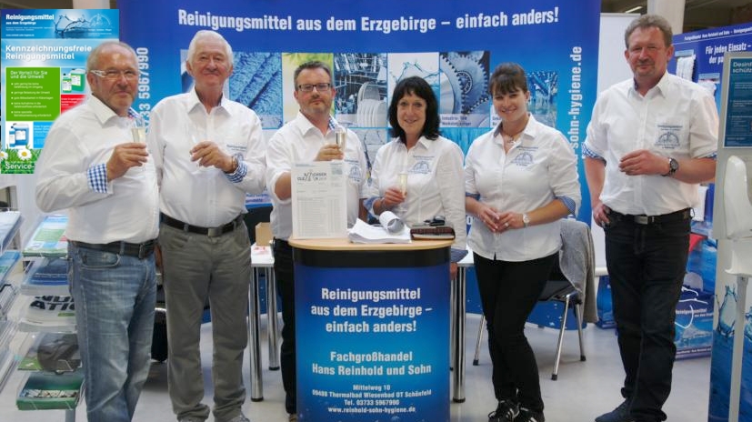 Trade fair team of the specialist wholesaler at the SachsenClean