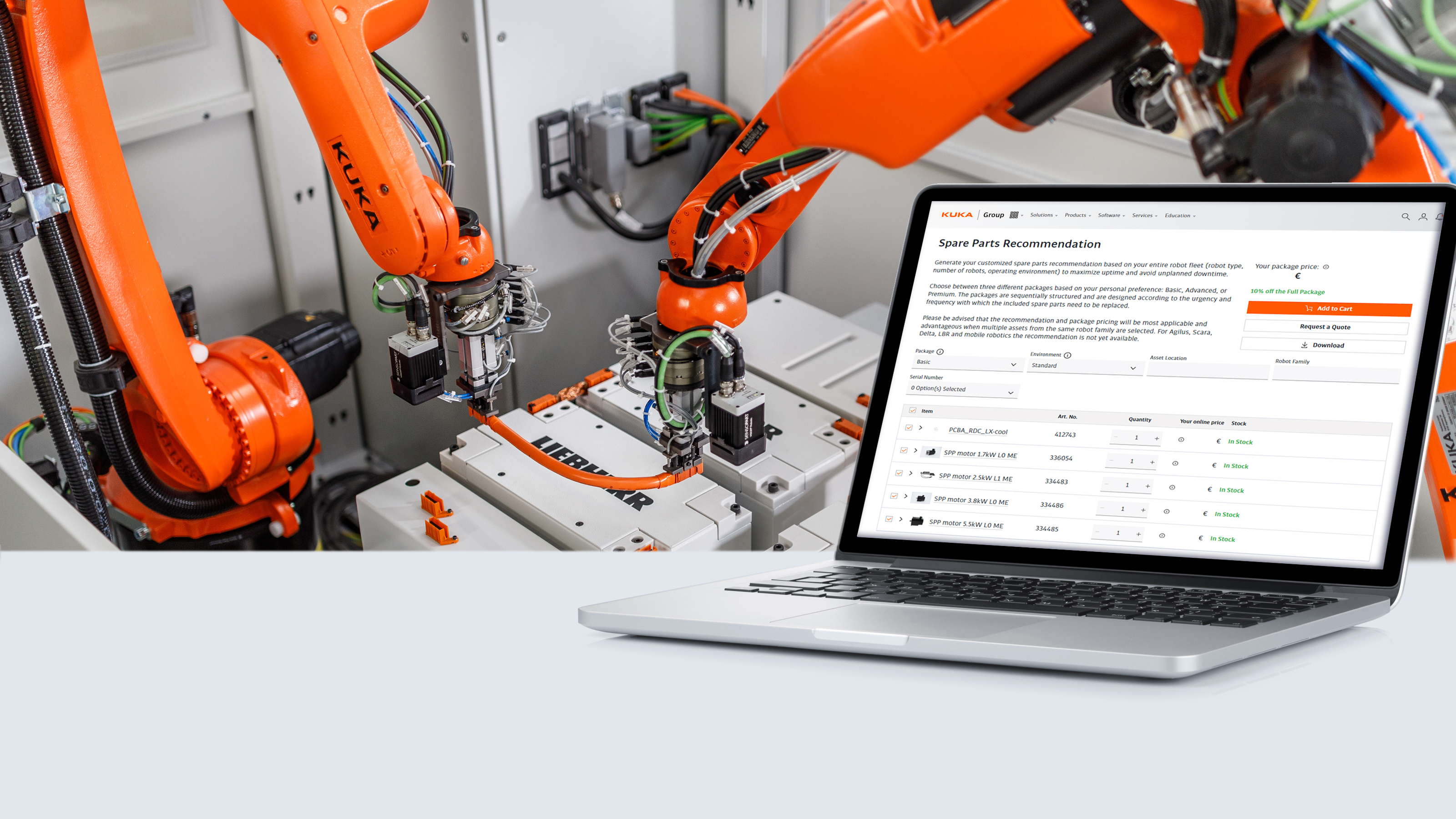 Ersatzteilmanagement für Roboterflotten