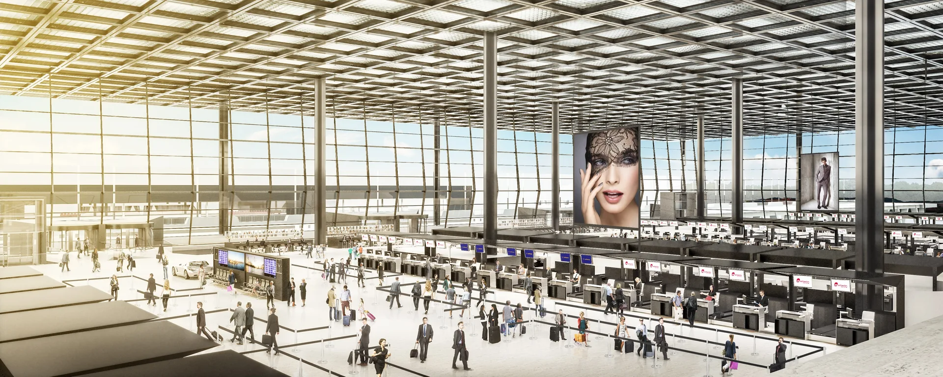 Visualisierung der Check-in-Halle von Terminal 3