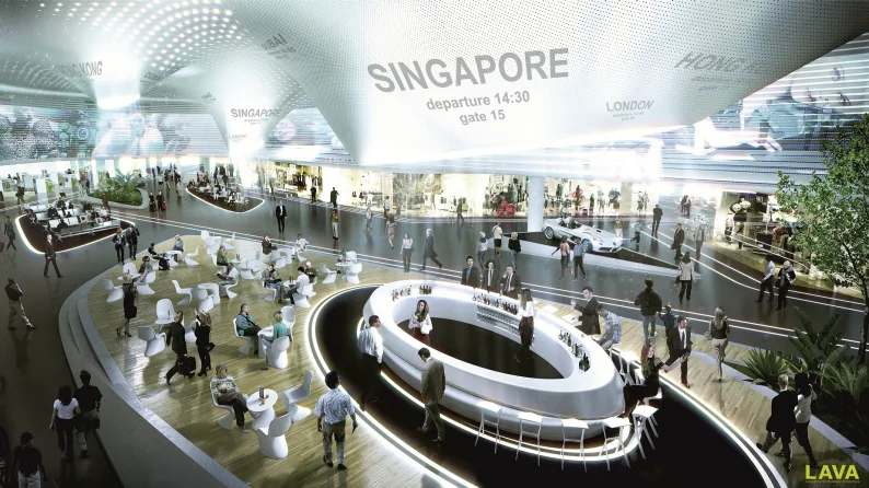 Visualisierung des Marktplatzes im Terminal 3