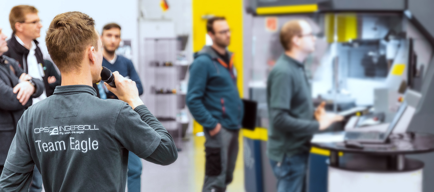 Machine demonstration during a training session