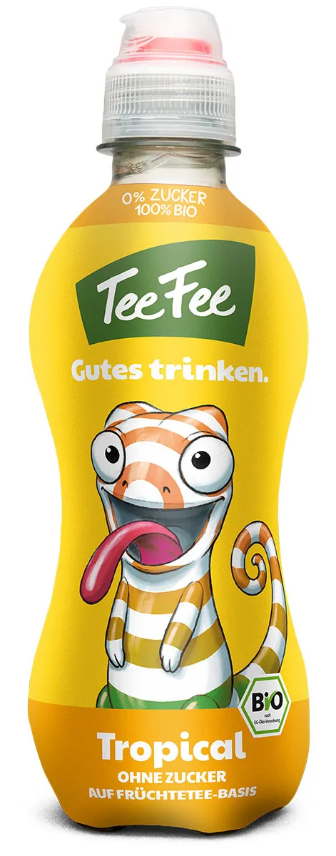 TeeFee KIDS Tropical, 0,3-l-PET-Rezyklat-Flasche