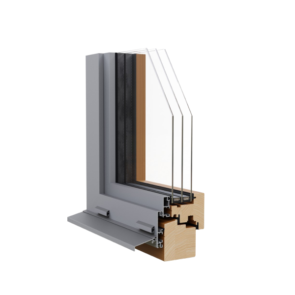 Holz-Metall-Fenster Modell 3 (Querschnitt)